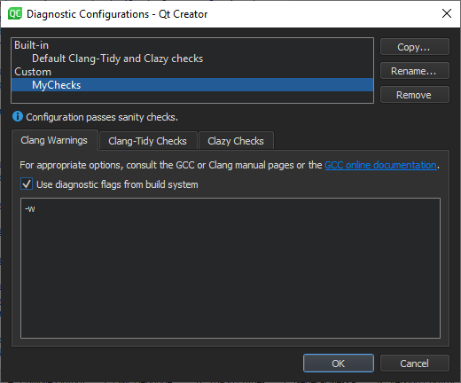 {Diagnostics Configuration dialog}