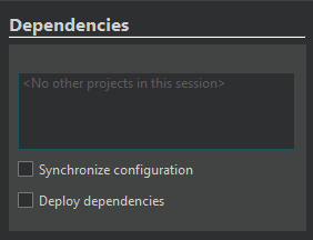 {Dependencies settings in Projects mode}