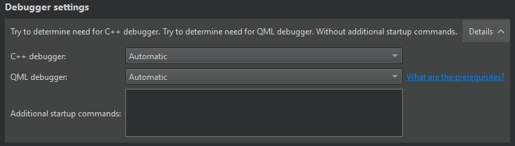 {Debugger Settings"}