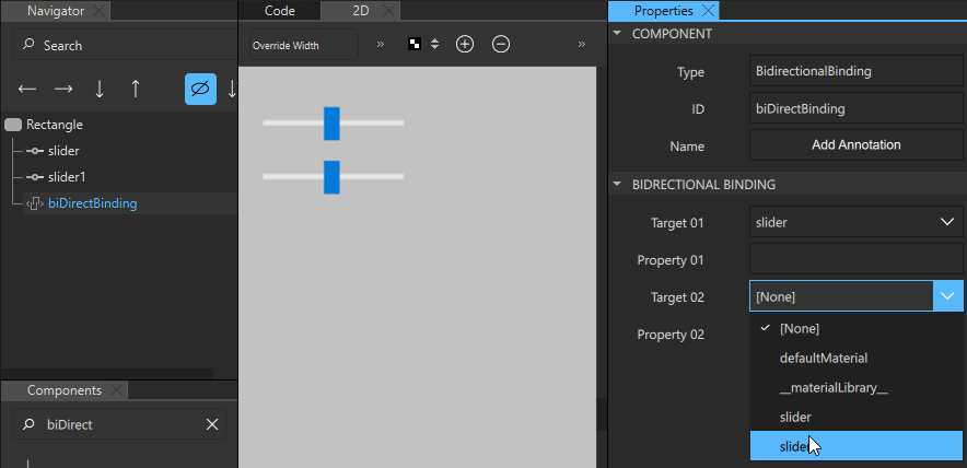 "Bi-directional binding properties"