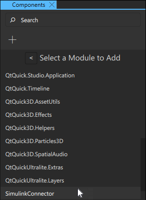 "Simulink Connector in the list of available modules."