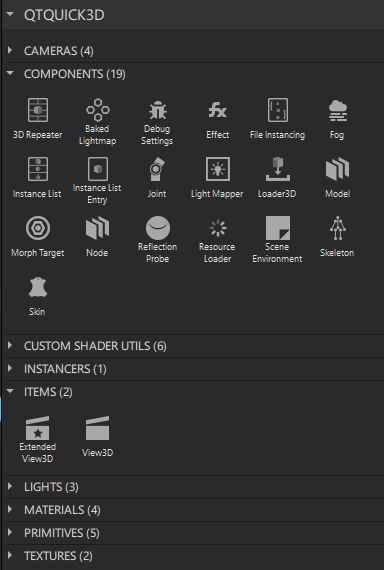 "QtQuick3D components"