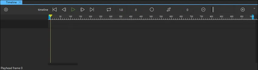 "Timeline view without keyframe tracks"