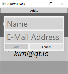 QuickAddressBook's popup