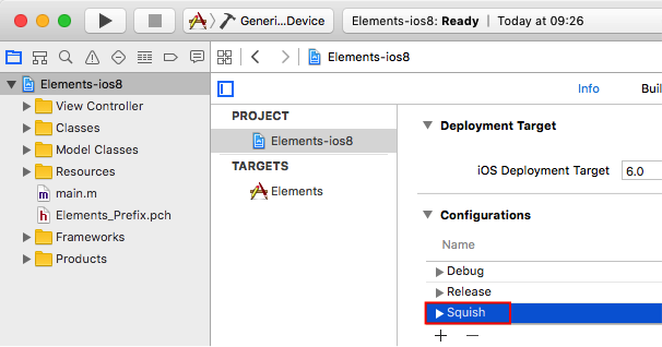 "Name the new build configuration Squish"