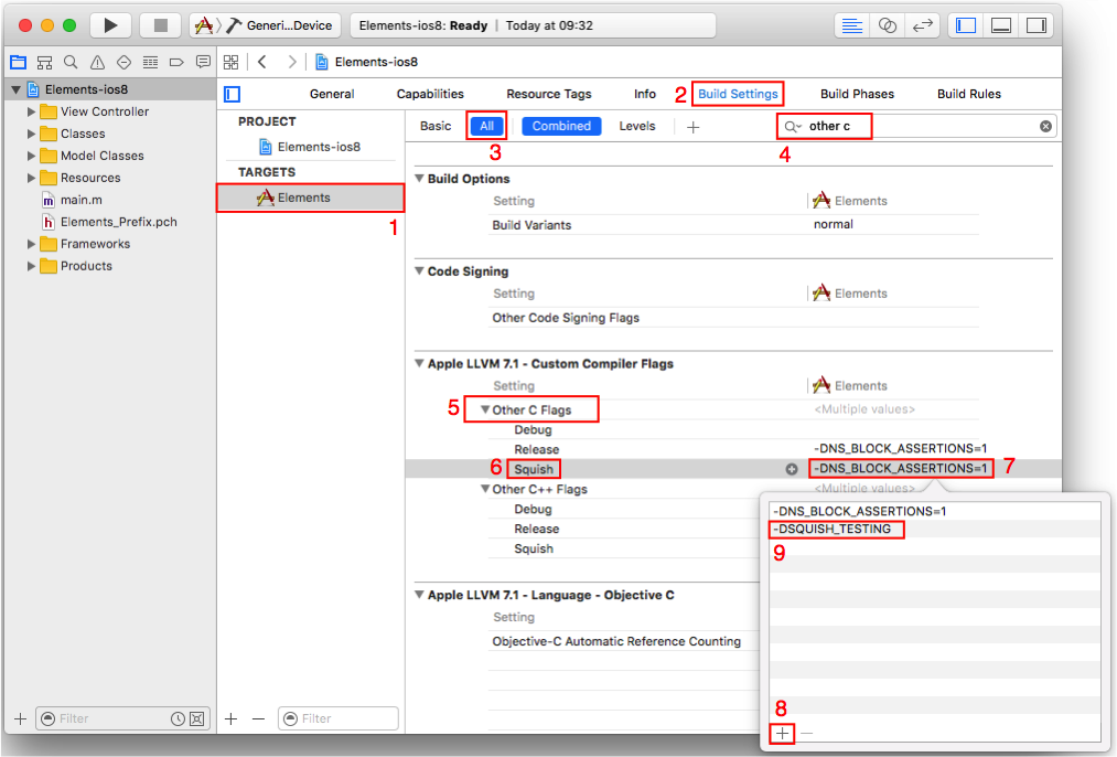 "Extend the compiler flags for the Squish configuration"