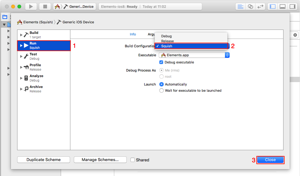 "Let the new scheme build the Squish configuration"