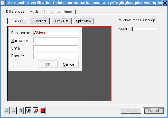 "The Screenshot Verification Point dialog"